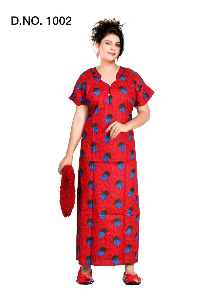 Ft 1002  Latest Fancy Designer Pure Cotton Nighty Collection